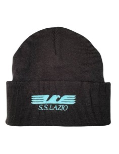 Cappello cuffia acrilico zuccotto ricamato nero SS Lazio