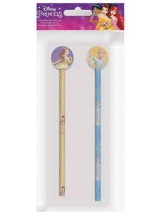 Set 2 matite con gomma in blister - Principesse