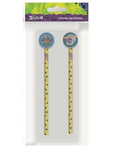 Set 2 matite con gomma in blister - Stitch