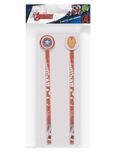 Set 2 matite con gomma in blister - Avengers