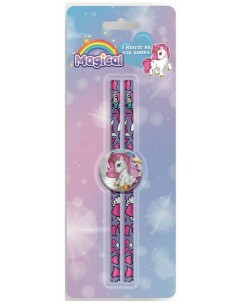 Set 2 matite con gomma in blister - Unicorno