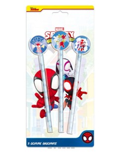 Blister 3 matite con gomma - Spidey