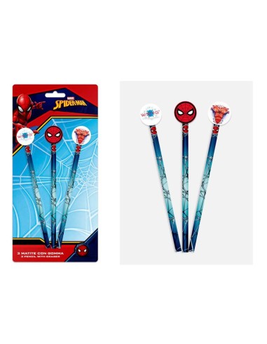Blister 3 matite con gomma - Spiderman