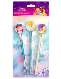 Blister 3 matite con gomma - Principesse