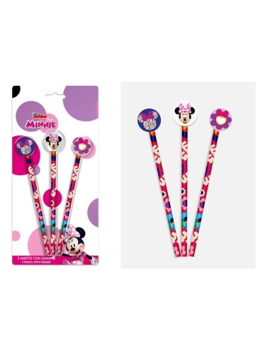 Blister 3 matite con gomma - Minnie
