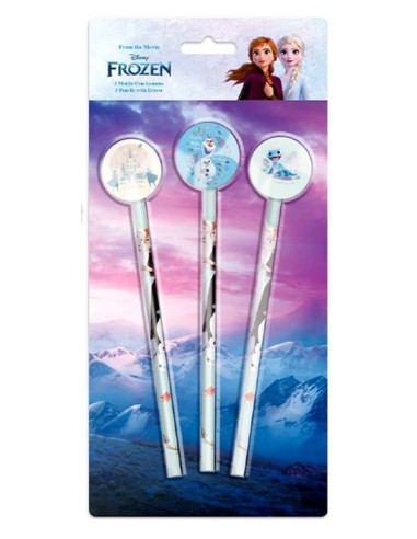 Blister 3 matite con gomma - Frozen