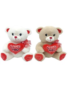 Peluche orsetto cm. 30 con cuore - Modelli assortiti