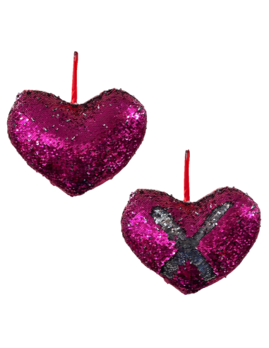Cuore con paillettes Cm. 32 cambiacolore