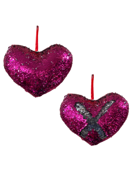 Cuore con paillettes Cm. 32 cambiacolore