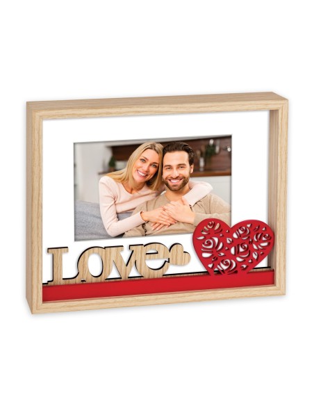 Portafoto in legno «Love» Cm. 22x18 – Foto Cm. 10x15