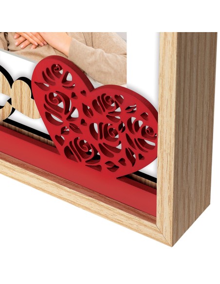 Portafoto in legno «Love» Cm. 22x18 – Foto Cm. 10x15