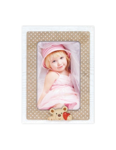 Portafoto in legno con decoro rilievo Cm. 20x15 – Foto Cm. 10x15