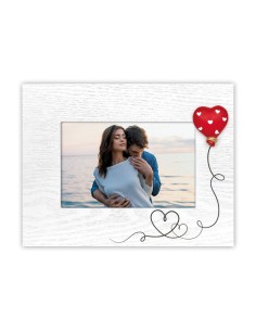Portafoto in legno «Cuore volante» Cm. 22x17 – Foto Cm. 10x15