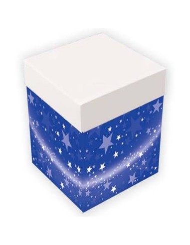 Scatola Gift Box surprise Cm.30x30x30 – Blu con stelle