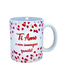 Tazza mug ceramica in scatola "Ti amo e non immagini quanto!"