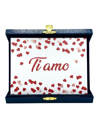 Targa con cofanetto rettangolare Cm. 21x17 - Ti amo