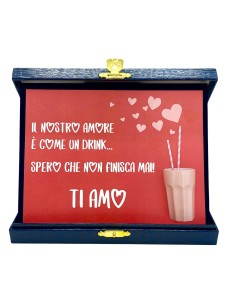 Targa con cofanetto rettangolare Cm. 21x17 - Il nostro amore è come un drink..