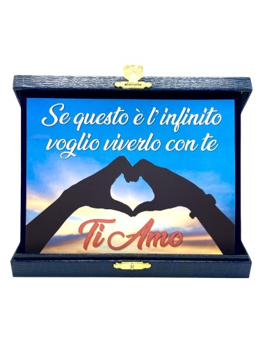 Targa con cofanetto rettangolare Cm. 21x17 - Se questo è l'infinito voglio viverlo con te