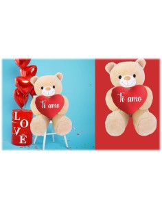 Peluche Orso maxi ultrasoft con cuore Cm. 120x57