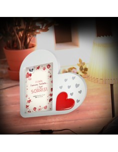 Portafoto plastificato con cuore Cm. 17x12 - Formato foto Cm. 10x15 2