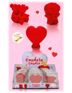 Candela cera 3D vaniglia "Love" - Soggetti assortiti