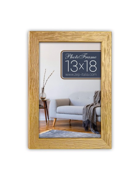 Portafoto in legno «Gold» Cm. 15,6x20,8 – Foto Cm. 13x18