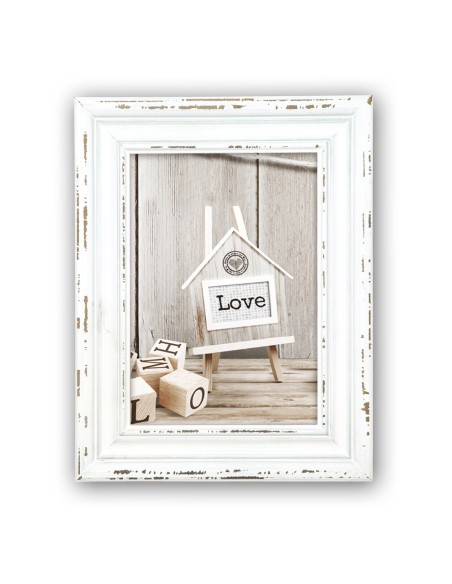 Portafoto in legno «White» Cm. 19x24 – Foto Cm. 13x18