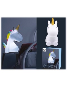 Lampada tavolo led 3D gommata Unicorno Cm. 17x11x9