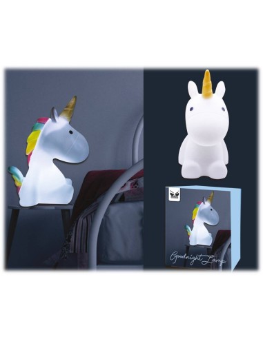 Lampada tavolo led 3D gommata Unicorno Cm. 17x11x9