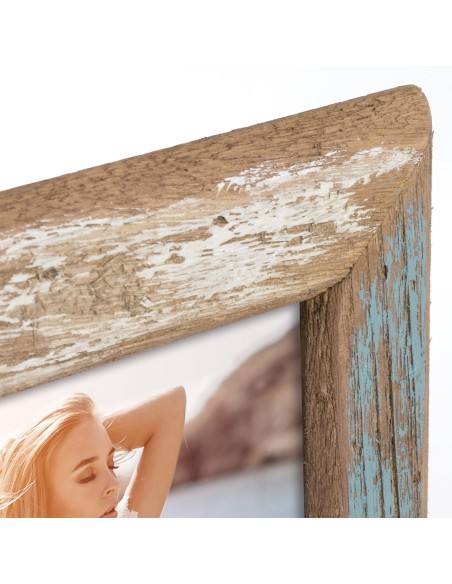 Portafoto in legno anticato Cm. 28x23 – Foto Cm. 13x18