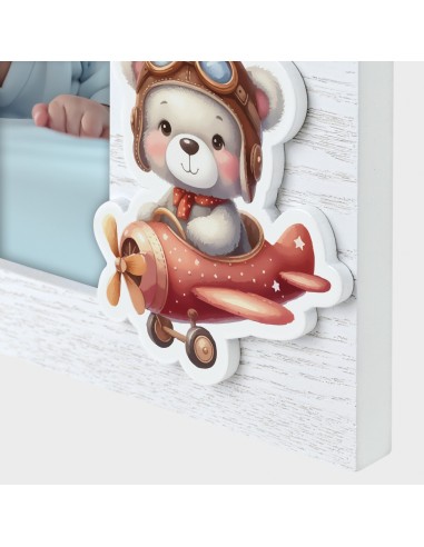 Portafoto in legno «Airplane» Cm. 18x18 – Foto Cm. 10x15