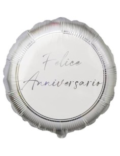 Palloncino mylar 18’’ Cm. 45 – Felice Anniversario Silver