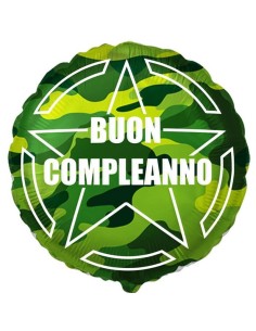 Palloncino mylar 18’’ – Buon Compleanno Militare