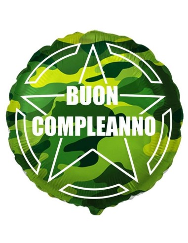 Palloncino mylar 18’’ – Buon Compleanno Militare