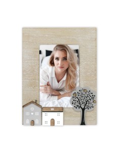 Portafoto in legno con casette Cm. 17x22 – Formato foto Cm. 10x15