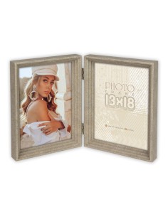 Portafoto in legno doppio Cm. 20x31 - Foto cm. 13x18