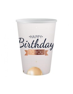 Bicchieri carta 250 ML - Happy birthday to you - Confezione 6 pezzi