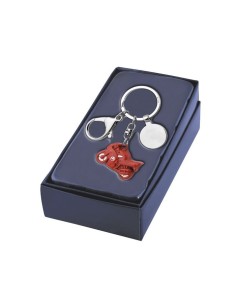 Portachiavi in metallo "Moto" bianca e rossa in scatola regalo 2