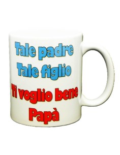 Tazza mug ceramica "Tale padre tale figlio - Ti voglio bene papà" in scatola regalo
