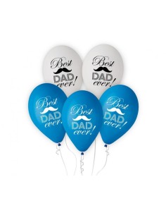 Palloncini in lattice 12" Cm. 30 - Best Dad Ever - Blister 5 pezzi