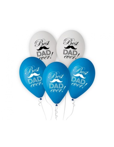 Palloncini in lattice 12" Cm. 30 - Best Dad Ever - Blister 5 pezzi
