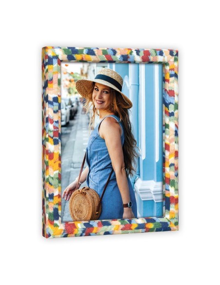 Portafoto in legno multicolore "Brasile" Cm. 12x17 - Formato foto Cm. 10x15