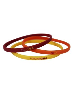 Set 3 braccialetti in silicone sottili AS Roma