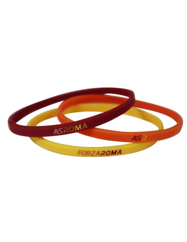 Set 3 braccialetti in silicone sottili AS Roma