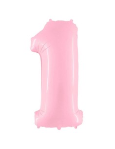Palloncino mylar numero 40" Cm. 100 - Rosa Pastello - Nr. 1