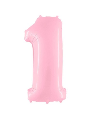 Palloncino mylar numero 40" Cm. 100 - Rosa Pastello - Nr. 1