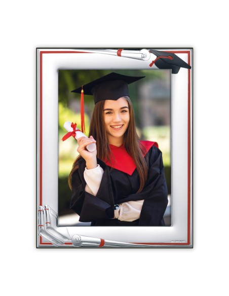 Portafoto in silver plated rilievo Laurea Cm. 18x23 - Foto cm. 15x20