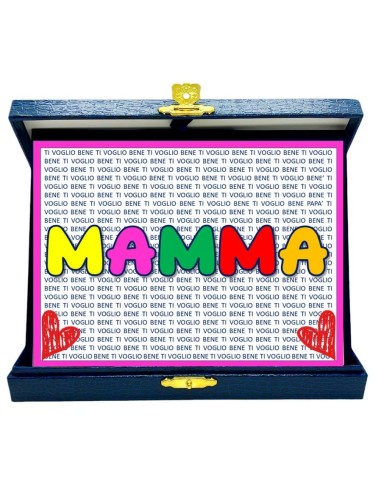 Targa con cofanetto rettangolare Cm. 21x17 - Mamma ti voglio bene