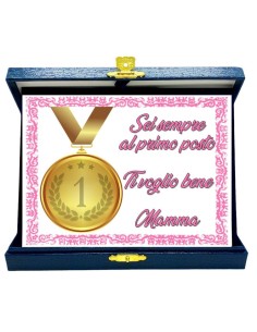 Targa con cofanetto rettangolare Cm. 21x17 - Sei sempre al primo posto Mamma