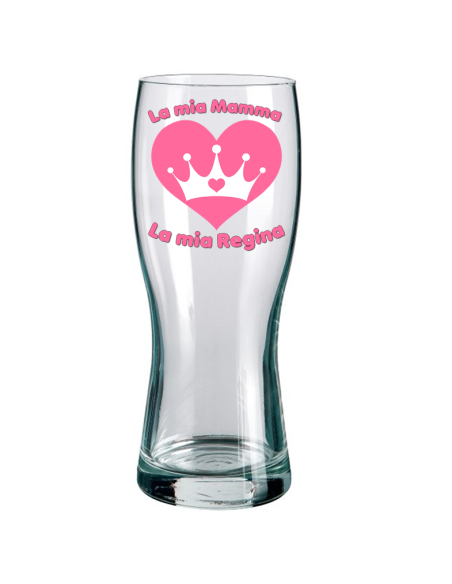Bicchiere pinta vetro "Mamma" in scatola regalo